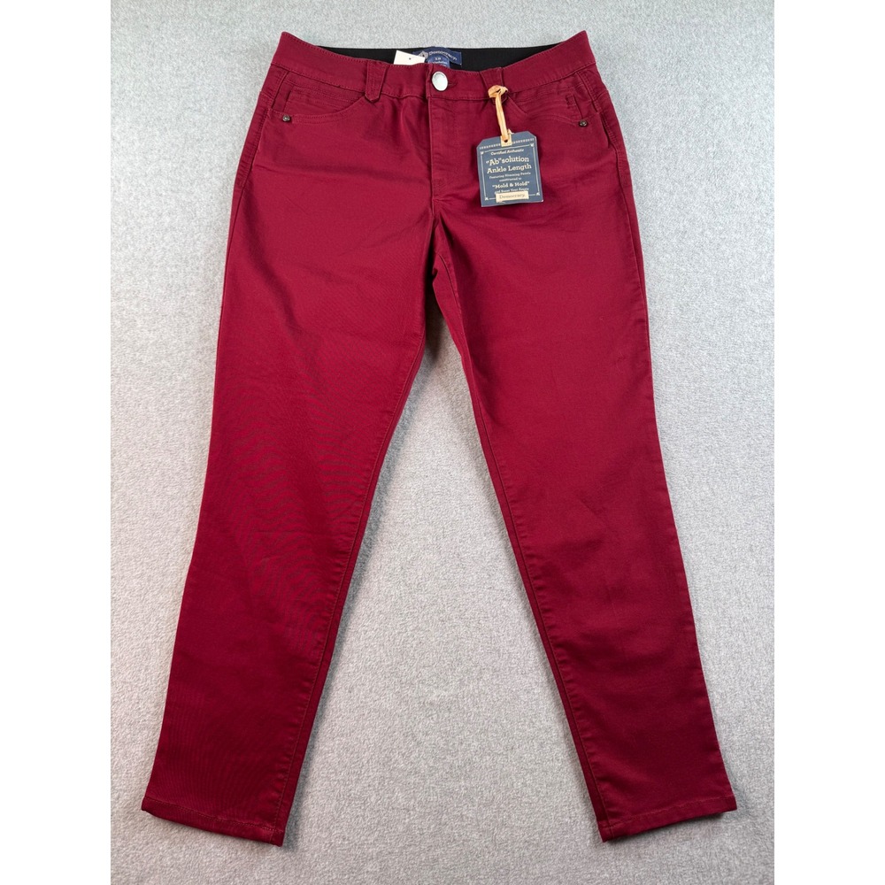 Democracy Absolution Ankle Length Pants Red Burgundy Slim Fit B198PEX2 Womens 12